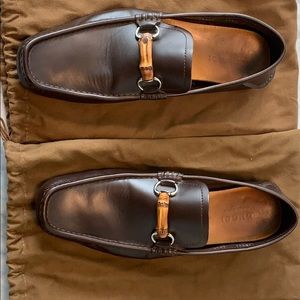 Gucci Brown Leather Bit Loafers in size 10.5